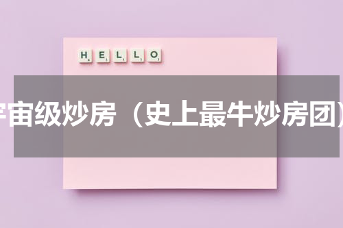 宇宙级炒房（史上最牛炒房团）