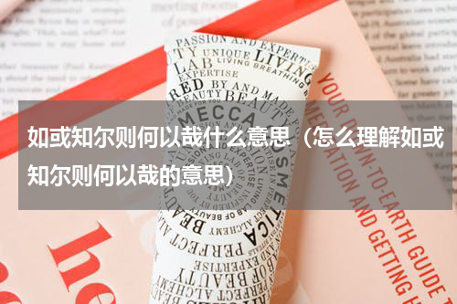 如或知尔则何以哉什么意思（怎么理解如或知尔则何以哉的意思）