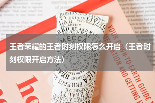 王者荣耀的王者时刻权限怎么开启（王者时刻权限开启方法）
