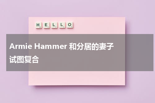 Armie Hammer 和分居的妻子试图复合