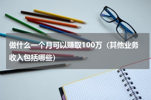 做什么一个月可以赚取100万（其他业务收入包括哪些）