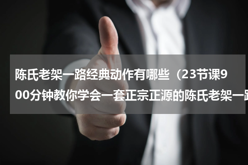 陈氏老架一路经典动作有哪些（23节课900分钟教你学会一套正宗正源的陈氏老架一路拳）