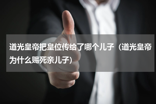 道光皇帝把皇位传给了哪个儿子（道光皇帝为什么赐死亲儿子）