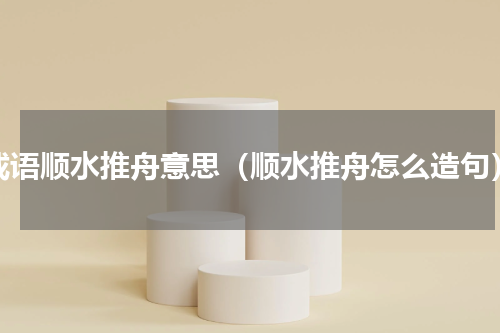 成语顺水推舟意思（顺水推舟怎么造句）