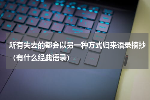 所有失去的都会以另一种方式归来语录摘抄（有什么经典语录）