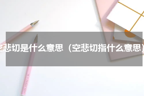 空悲切是什么意思（空悲切指什么意思）