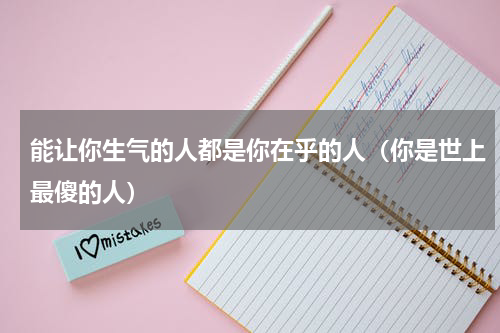 能让你生气的人都是你在乎的人（你是世上最傻的人）