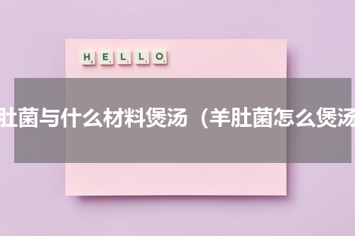 羊肚菌与什么材料煲汤（羊肚菌怎么煲汤）