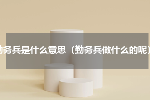 勤务兵是什么意思（勤务兵做什么的呢）