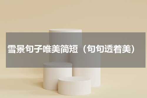 雪景句子唯美简短（句句透着美）
