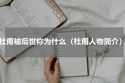 杜甫被后世称为什么（杜甫人物简介）