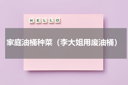 家庭油桶种菜（李大姐用废油桶）