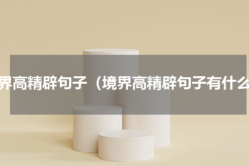 境界高精辟句子（境界高精辟句子有什么）