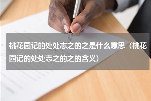 桃花园记的处处志之的之是什么意思（桃花园记的处处志之的之的含义）