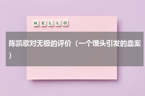 陈凯歌对无极的评价（一个馒头引发的血案）