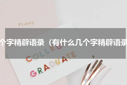 几个字精辟语录（有什么几个字精辟语录）