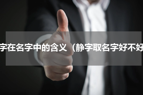 静字在名字中的含义（静字取名字好不好）