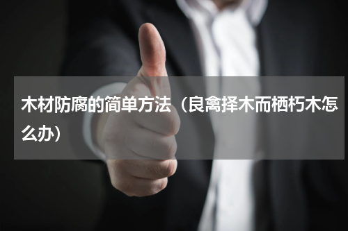 木材防腐的简单方法（良禽择木而栖朽木怎么办）