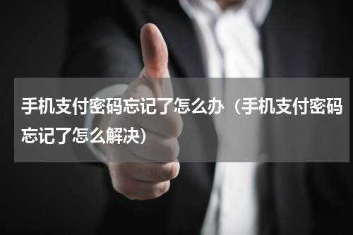 手机支付密码忘记了怎么办（手机支付密码忘记了怎么解决）