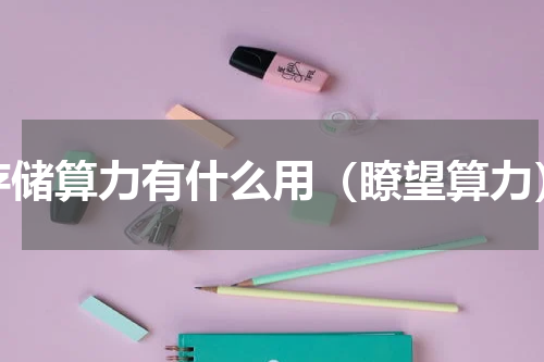 存储算力有什么用（瞭望算力）