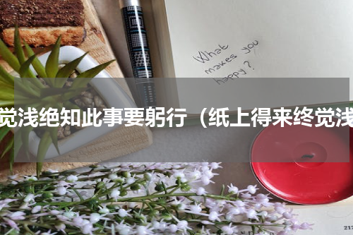 终觉浅绝知此事要躬行（纸上得来终觉浅）