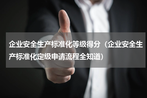企业安全生产标准化等级得分（企业安全生产标准化定级申请流程全知道）