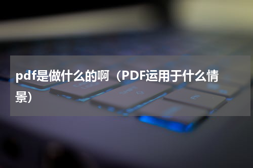 pdf是做什么的啊（PDF运用于什么情景）