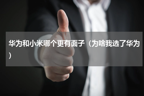 华为和小米哪个更有面子（为啥我选了华为）