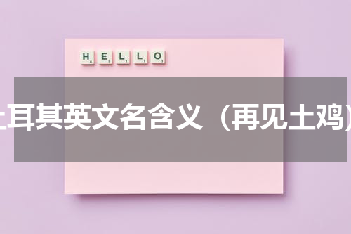 土耳其英文名含义（再见土鸡）