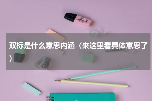 双标是什么意思内涵（来这里看具体意思了）