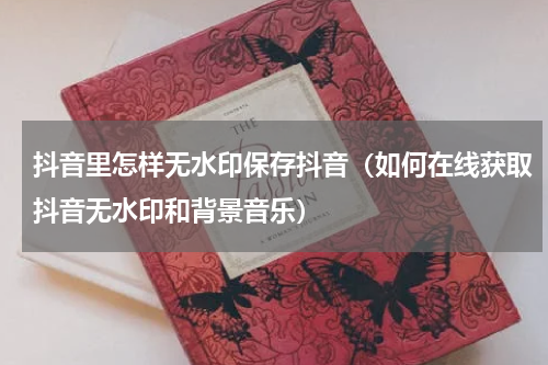 抖音里怎样无水印保存抖音（如何在线获取抖音无水印和背景音乐）
