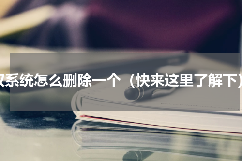 双系统怎么删除一个（快来这里了解下）