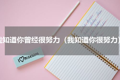 我知道你曾经很努力（我知道你很努力）