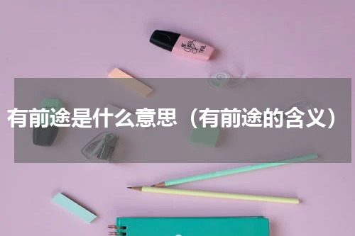 有前途是什么意思（有前途的含义）