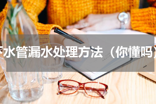 下水管漏水处理方法（你懂吗）