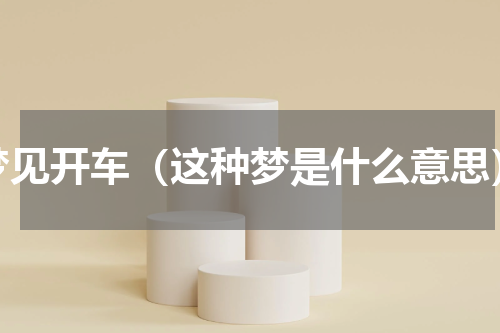 梦见开车（这种梦是什么意思）