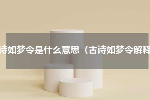 古诗如梦令是什么意思（古诗如梦令解释）