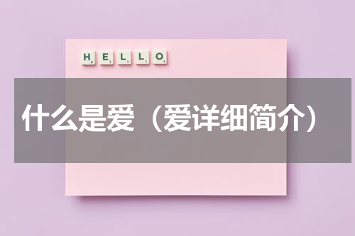 什么是爱（爱详细简介）