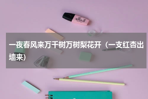 一夜春风来万千树万树梨花开（一支红杏出墙来）