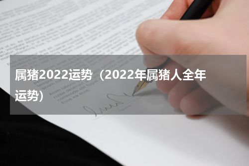 属猪2022运势（2022年属猪人全年运势）