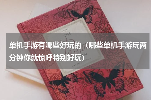 单机手游有哪些好玩的（哪些单机手游玩两分钟你就惊呼特别好玩）