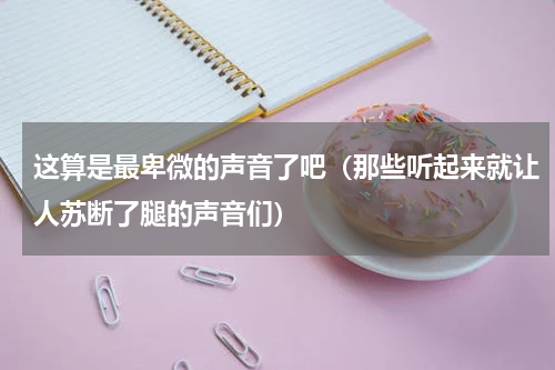 这算是最卑微的声音了吧（那些听起来就让人苏断了腿的声音们）