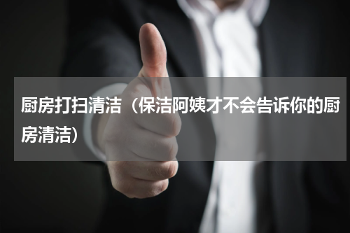 厨房打扫清洁（保洁阿姨才不会告诉你的厨房清洁）