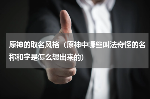 原神的取名风格（原神中哪些叫法奇怪的名称和字是怎么想出来的）