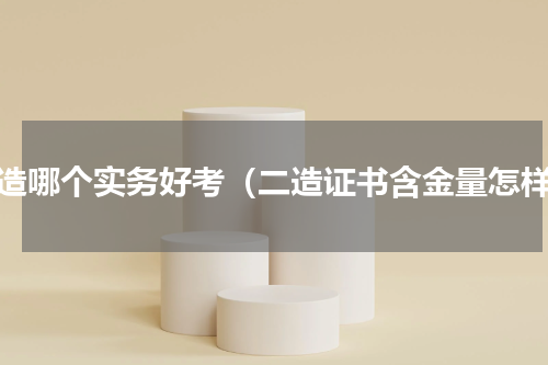 二造哪个实务好考（二造证书含金量怎样）