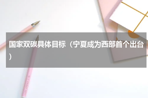 国家双碳具体目标（宁夏成为西部首个出台）