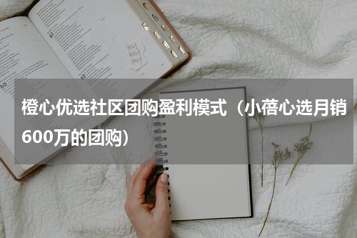 橙心优选社区团购盈利模式（小蓓心选月销600万的团购）