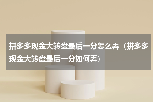 拼多多现金大转盘最后一分怎么弄（拼多多现金大转盘最后一分如何弄）