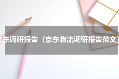 京东调研报告（京东物流调研报告范文）