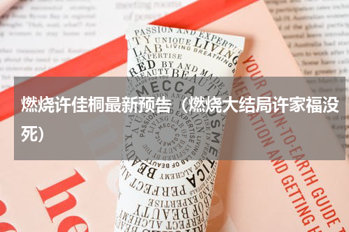 燃烧许佳桐最新预告（燃烧大结局许家福没死）